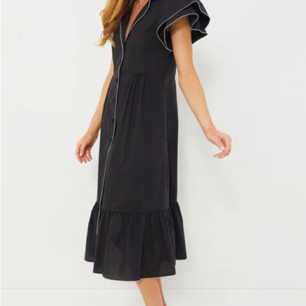 Tuckernuck Black Smocked Tiered Sundress